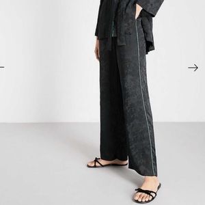 NWT - Maje Maje Pasito Black Satin Floral Jacquard Lounge Pants
